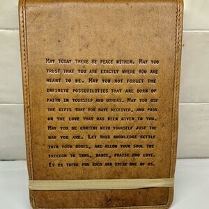 Real Leather Journal Sugarboo & Co. 10x7 Embossed Special Gift New NWOT